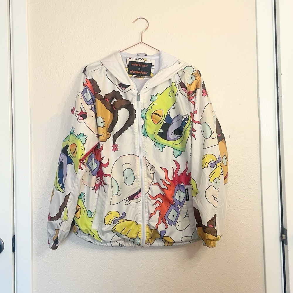 Members Only x Nickelodeon Rugrats Hooded Windbreaker Jacket M Y2K